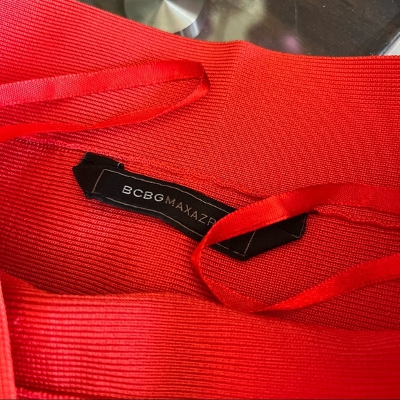 BCBG Max Azria “Simone” Bodycon Mini Skirt - Bright Orange - Picture 4 of 4